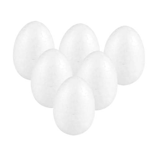 Beatifufu 6 Stück Weiße Schaumstoff-Eier DIY Bastel-Eier Bemalbar Ostereier Bastelset für Dekoration Kreative DIY Handarbeiten von Beatifufu