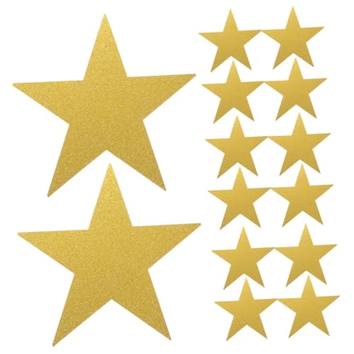Beatifufu 80 Stück Glitter Bastelset Glänzende Goldene Fünf Zackige Sterne DIY Bastelsterne für Klassenzimmer Dekoration Schwarzes Brett und Kreative Kunstprojekte von Beatifufu