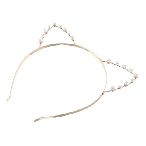 Beatifufu Cat Ear Headband mit Hohlohren und Falschen Perlen Leichtes Alloy Haarband für Frauen Modisches Stirnband für Neujahrsfeiern und Vielseitige Anlässe Rutschfestes Stylisches von Beatifufu