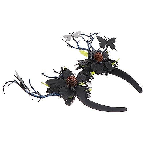 Beatifufu Elastisches Weihnachts Haarreif mit Hirschgeweih Schmetterlingen und Handgefertigtes Party Kostüm Accessoire für Erwachsene und Geeignet für Halloween und Tanzveranstaltungen von Beatifufu