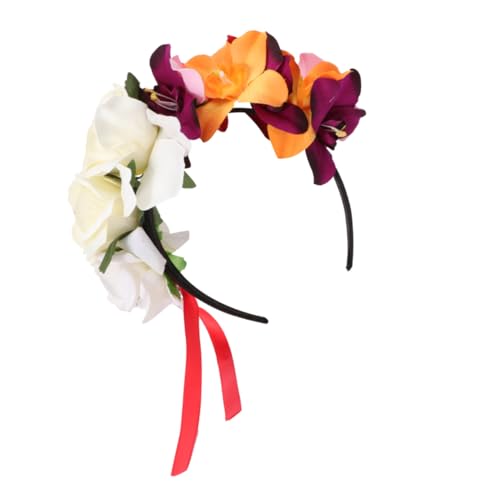 Beatifufu Halloween Blumenkranz Haarschmuck Orchideen Stirnband Damen Festival Party Haarschmuck für Kostüm und Fotos Strand Urlaub von Beatifufu