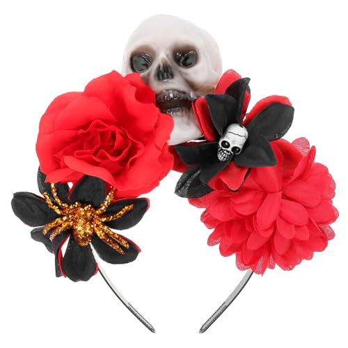 Beatifufu Halloween Haarreif mit Rosen und Schädelmotiv Dekoratives Party Haarband für Erwachsene Langlebiges Material für Karneval Tag der Toten und Halloween Kostüme Beatifufu Halloween Haarreif mit Rosen und Schädelmotiv Dekoratives Party Haarband für Erwachsene Langlebiges Material für Karneval Tag der Toten und Halloween Kostüme von Beatifufu