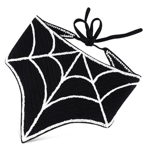 Beatifufu Halloween Häkelstirnband mit Spinnen Netzdesign Verstellbares Bandana für Damen Bequem und Atmungsaktiv Kostümzubehör für Halloween Feiern von Beatifufu
