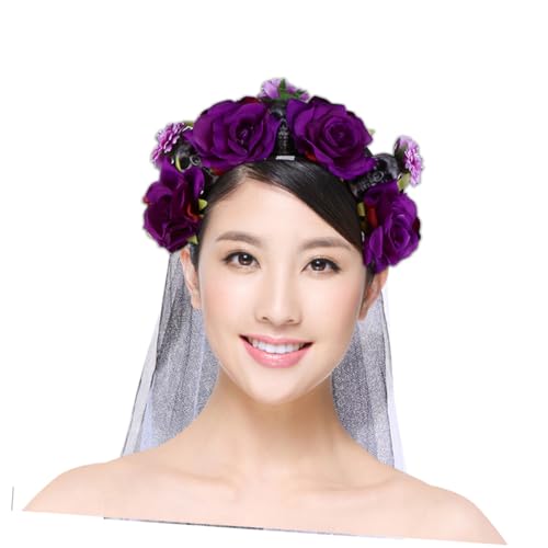 Beatifufu Halloween Skull Haarreif mit Violetten Rosenblüten Leichtes Stirnband für Damen und Stilvolles Halloween Kostümzubehör für Partys Themenfeste und Fotoshootings Komfortabel zu Beatifufu Halloween Skull Haarreif mit Violetten Rosenblüten Leichtes Stirnband für Damen und Stilvolles Halloween Kostümzubehör für Partys Themenfeste und Fotoshootings Komfortabel zu von Beatifufu