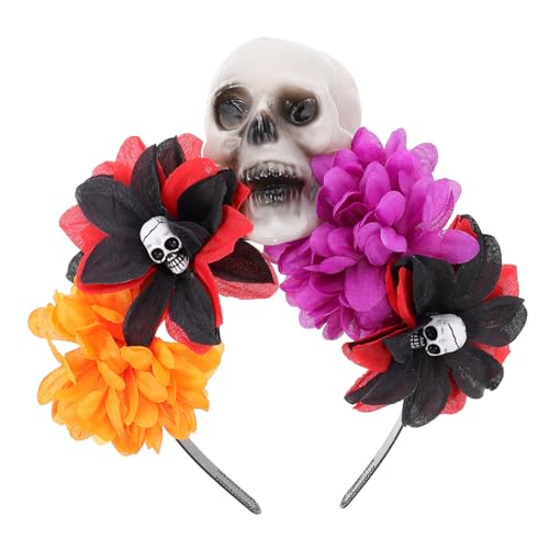Beatifufu Halloween Stirnband Schädel Kopfstück mit Stoffrosen für Damen Leichtes Festival Haarschmuck Cosplay Kostüm Zubehör Passend für Tag der Toten und Halloween Partys Beatifufu Halloween Stirnband Schädel Kopfstück mit Stoffrosen für Damen Leichtes Festival Haarschmuck Cosplay Kostüm Zubehör Passend für Tag der Toten und Halloween Partys von Beatifufu