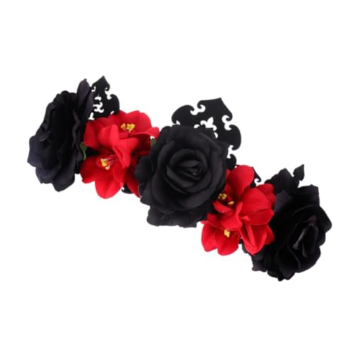 Beatifufu Halloween Vintage Rosenkranz Krone Stirnband Floraler Haarschmuck mit Schwarzer und Roter Blüte Komfortables Headpiece für Brautpartys Fotoshootings Festival und Halloween Events Beatifufu Halloween Vintage Rosenkranz Krone Stirnband Floraler Haarschmuck mit Schwarzer und Roter Blüte Komfortables Headpiece für Brautpartys Fotoshootings Festival und Halloween Events von Beatifufu