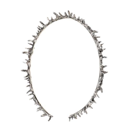 Beatifufu Handgefertigte Dornenkrone Haarreif Silber Gothic Party Kopfschmuck für Erwachsene König Kostüm Halloween Weihnachten Ostern Fest von Beatifufu