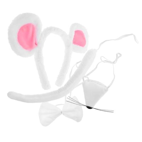 Beatifufu Mauskostüm Set für Erwachsene und Verstellbares Stirnband mit Kleinen Mausohren Niedliche Weiße Plüschohren Schleife und Langer für Halloween Kostümparty und Cosplay Beatifufu Mauskostüm Set für Erwachsene und Verstellbares Stirnband mit Kleinen Mausohren Niedliche Weiße Plüschohren Schleife und Langer für Halloween Kostümparty und Cosplay von Beatifufu