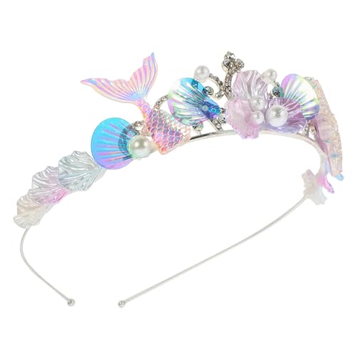 Beatifufu Meerjungfrau Haarreif Muschel Haarschmuck mit Strass für Mädchen Einzigartiges Kopfschmuck-accessoire für Partys und Cosplay Komfortabel und Stabil für Wasserfestivals und Karneval von Beatifufu