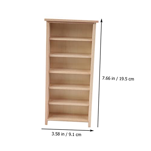 Beatifufu Mini Holz Bücherregal Puppenhaus Möbel Vertikales Regal Modell Miniatur Puppenhaus Dekoration Holzschrank Ornament von Beatifufu