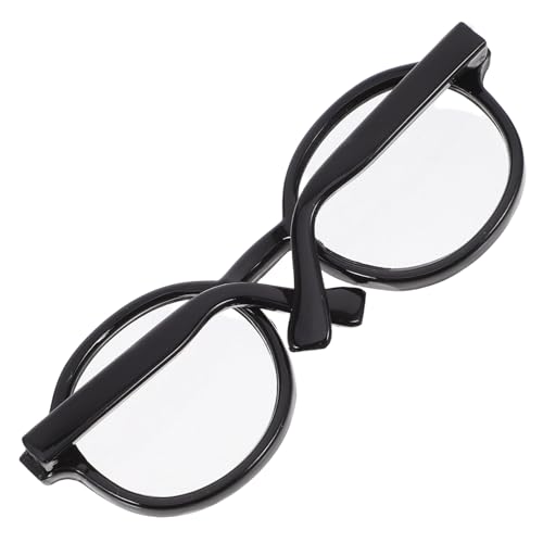 Beatifufu Mini Puppenbrille Kunststoff Schwarz Rahmen Transparente Gläser für Baumwollpuppen Stilvolles Puppenzubehör zum Basteln und Verkleiden von Beatifufu
