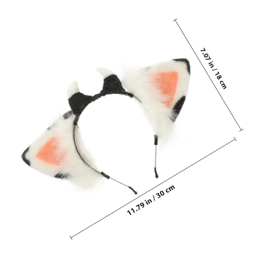 Beatifufu Niedliches Kuhohren Stirnband Plüsch Haarreif Kreatives Haarschmuck Accessoire für Mädchen Leichtes Langlebiges Material für Party Alltag und Fotorequisiten von Beatifufu