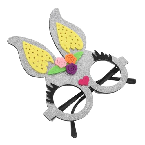 Beatifufu Osterhasen Brille Silberfarben Leichte Partybrille mit Hasenohren Vielseitiges Kostümzubehör für Osterparty Fotorequisite und Festliches Accessoire für Jung und Alt von Beatifufu