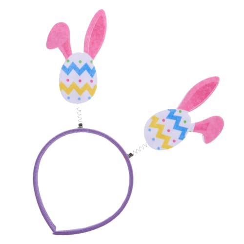 Beatifufu Ostern Hasenohren Stirnband Weich Bunt mit Eiermotiven Festliches Bunny Kostüm Headwear für Erwachsene und Bequemes Cosplay Party Accessoire für Frühling und Osterfeiern von Beatifufu