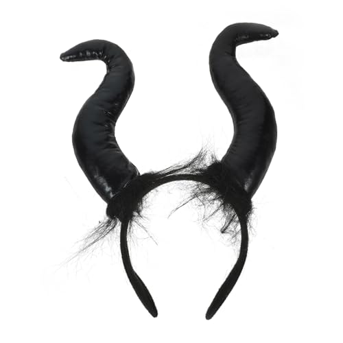 Beatifufu Schwarzes Teufelshorn Haarband Ox Horn Stirnband Cosplay Accessoire für Halloween Party Karneval Kostüm Kopfschmuck für Damen Herren Beatifufu Schwarzes Teufelshorn Haarband Ox Horn Stirnband Cosplay Accessoire für Halloween Party Karneval Kostüm Kopfschmuck für Damen Herren von Beatifufu
