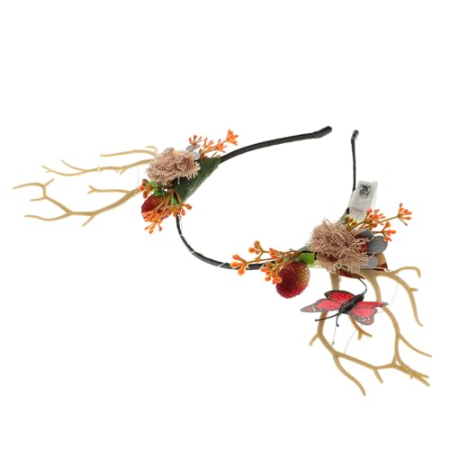 Beatifufu Weihnachtlicher Geweih Haarreif mit Leuchtenden Simulierten Beeren und Verstellbar Rutschfest für Damen und Mädchen Festliches Weihnachtsaccessoire für Party von Beatifufu