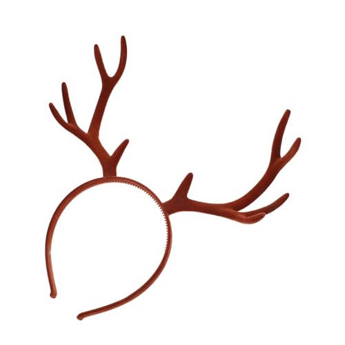 Beatifufu Weihnachtliches Geweih Haarreif Damen Headband Braun Klassisch Leicht Komfortabel Festliches Haarschmuck Zubehör für Halloween Party von Beatifufu