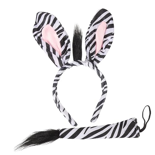 Beatifufu Zebra Haarreif Set mit Ohr und Bequemes Tierkostüm Zubehör für Fasching Halloween Karneval Cosplay und Mottoparty Langlebiges Modisches Haar Accessoire für Erwachsene von Beatifufu