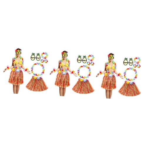 3 Sätze Hawaiian Grasrock für Damen Teiliges Kostüm mit Doppelten Grasröcken Bunten Blumenkränzen Tropischen Sonnenbrillen für Luau Partys Geburtstagsfeiern 3 Sätze Hawaiian Grasrock für Damen Teiliges Kostüm mit Doppelten Grasröcken Bunten Blumenkränzen Tropischen Sonnenbrillen für Luau Partys Geburtstagsfeiern von Beaupretty