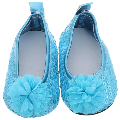 Beaupretty 1 Paar Low Top Puppenschuhe für Puppen Sommerzubehör Glitzernde Prinzessinnenschuhe Blumenmuster Spielzeug für Mädchen von Beaupretty