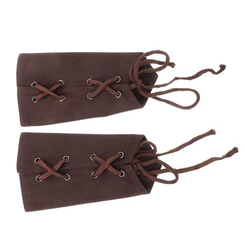 Beaupretty 1 Paar Handschutzzubehör Gürtel Armwächter Mittelalterliche Accessoires Für Männer Renaissance-stiefelüberzüge Armschutz Armschienen Für Frauen Cosplay-armschienen Polyester Braun von Beaupretty
