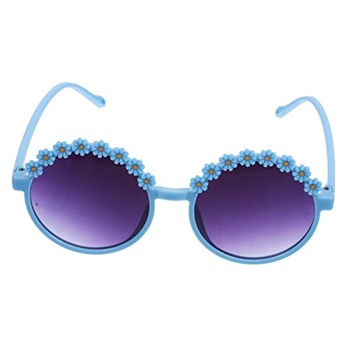 Beaupretty 1 Paar kleine Gänseblümchen- geformt Trendy Blumen- Gläser Blumenmädchen Blumensonnenbrille für Mädchen Brillenstütze lustige brille Stk Sky-blue von Beaupretty
