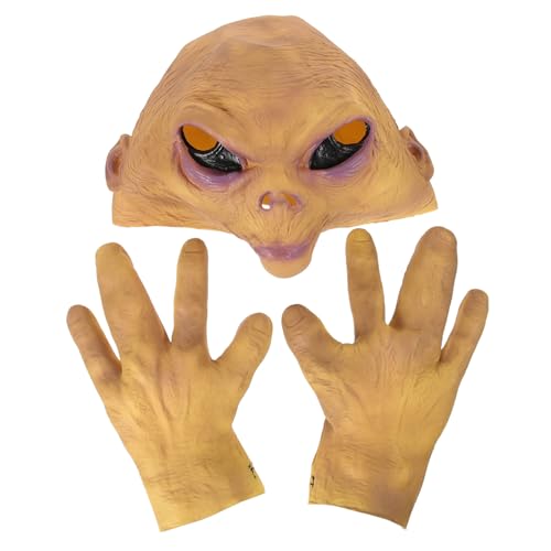 Beaupretty 1 Satz Alien-Horror-Geister- -Kapuze Party-Alien beängstigend halloween costume halloween kleidung fäustel Außerirdische Maske für Party gruselige Alien-Maske Emulsion von Beaupretty