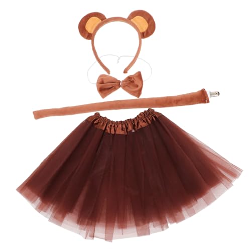 Beaupretty 1 Satz Bärenohren-Stirnband mit tragen Ballettröckchen Erwachsene Bärenohren-Stirnband mit Fliege Mädchen Kostümprops Cosplay Bärenkostüm -Rock von Beaupretty