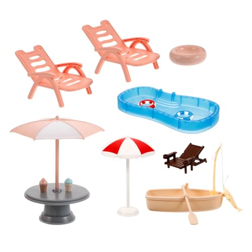 Beaupretty 1 Satz Dollhouse mit Strandstuhl Sonnenschirm und Schwimmring für DIY Dekorationen Beaupretty 1 Satz Dollhouse mit Strandstuhl Sonnenschirm und Schwimmring für DIY Dekorationen von Beaupretty