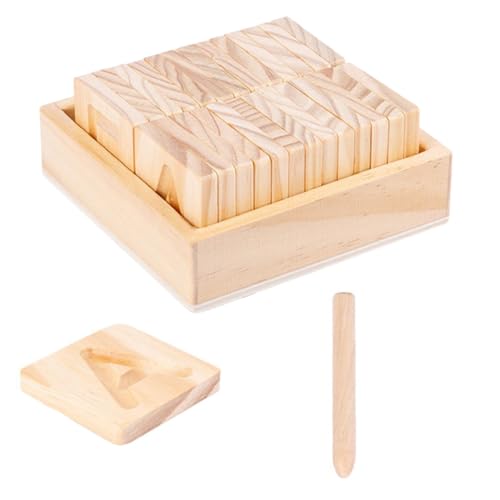 Beaupretty 1 Satz Doppelseitiges Holzbuchstaben Lernspielzeug Set Alphabet Übungsbrett für Vorschulkinder Pädagogisches zur Buchstabenerkennung und Rechtschreibung Sicher und für Kreative von Beaupretty