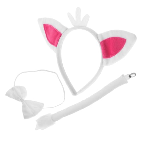 Beaupretty 1 Satz Fuchs Stirnband und Ohren Fuchskostüm Party favorisieren Tierschwänze für Ohrenstirnband Ohren und Fox Plüsch Fuchsschwanz Polyester Weiß von Beaupretty