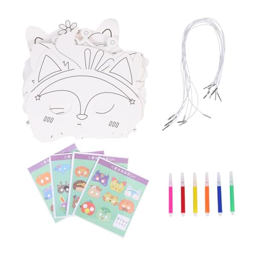 Beaupretty 1 Satz Handgemalten Tiermasken für DIY Bastelmasken für Partys Halloween und Karneval Unbemalt Kreative Gestaltung für Gruppenspaß und Fantasie von Beaupretty