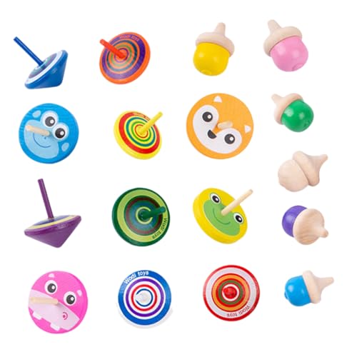 Beaupretty Holzkreisel Spielzeug Satz für Kinder Kreatives Drehkreisel Spielzeug zur Hand Auge Koordination und Kognitiven Fähigkeiten für Jungen und Mädchen Outdoor und Indoor Spaß von Beaupretty