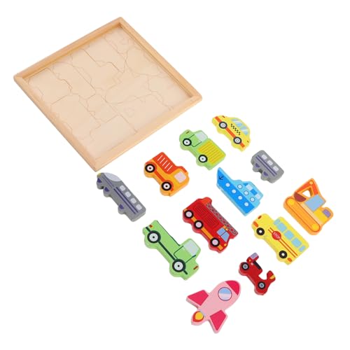 Beaupretty 1 Satz Holzfahrzeug Puzzle für Kleinkinder Lernspielzeug Hand Auge Koordination und Kognitiven Fähigkeiten für Kindergarten und Kreative von Beaupretty