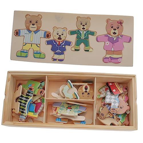 Beaupretty 1 Satz Holzpuzzle Tiermotiv Wechselkleidung Puzzle für Kreatives Lernspielzeug aus Holz Bären Design Fördert Hand Augen Koordination und Fantasie Beaupretty 1 Satz Holzpuzzle Tiermotiv Wechselkleidung Puzzle für Kreatives Lernspielzeug aus Holz Bären Design Fördert Hand Augen Koordination und Fantasie von Beaupretty