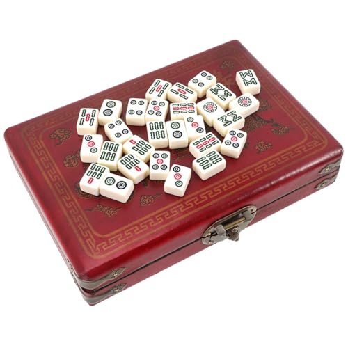 Beaupretty 1 Satz Kleines Mahjong Set für Reisen Tragbares Mahjong Spielset für Partys und Outdoor Aktivitäten Englischer Spielanleitung von Beaupretty