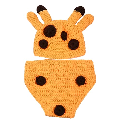 Beaupretty 1 Satz Kostümset Giraffe Strickmütze und Shorts für Neugeborene Monate Süße Fotorequisiten für Unvergessliche Erinnerungen von Beaupretty