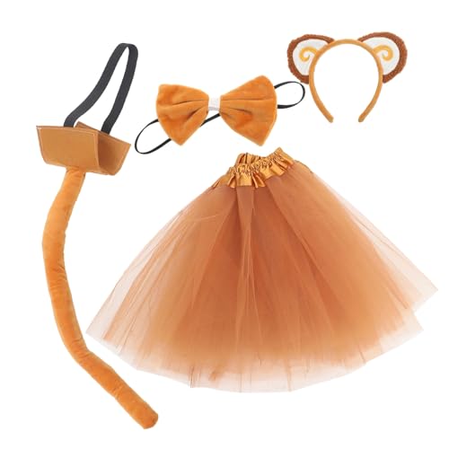 Beaupretty 1 Satz Kostümset für Tieraffe Kostüm mit Tutu Rock Haarband Fliege Outfit für Halloween Kostümpartys Rollenspiele Weichem Veloursmaterial Bezauberndes Design von Beaupretty