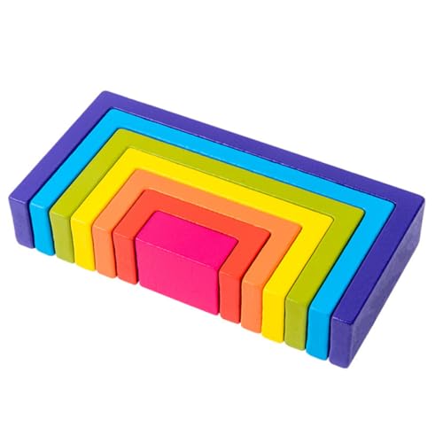 Beaupretty 1 Satz Kreatives Konstruktionsspielzeug aus Bunten Geometischen Holzbausteinen für Fördert die Kognitive Entwicklung und Hand Augen Koordination für Zuhause und Vorschule von Beaupretty