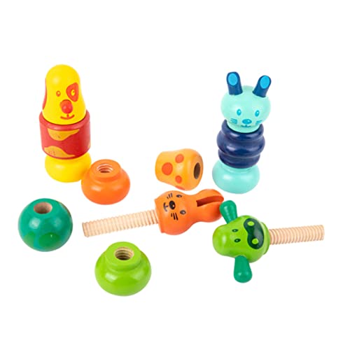 Beaupretty 1 Satz Lernspielzeug aus Holz Schrauben Matching für Vorschulkinder Kognitive Entwicklung und Hand Augen Koordination für Jungen und Mädchen von Beaupretty