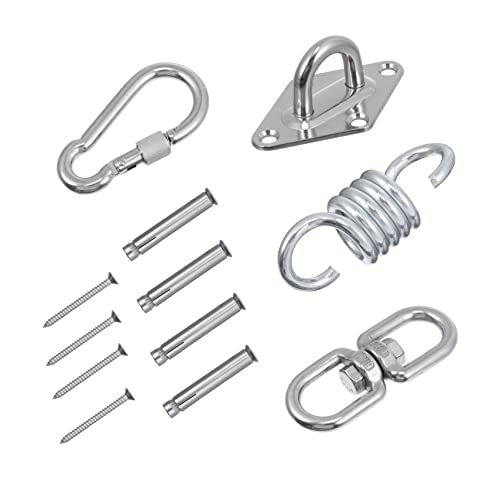 Beaupretty 1 Satz Metallhaken Set mit Feder Schnappverschluss und Drehwirbel für Schaukelaufhängung für Hängematten und Schaukeln Lb Tragfähig Rostfrei und Installieren von Beaupretty