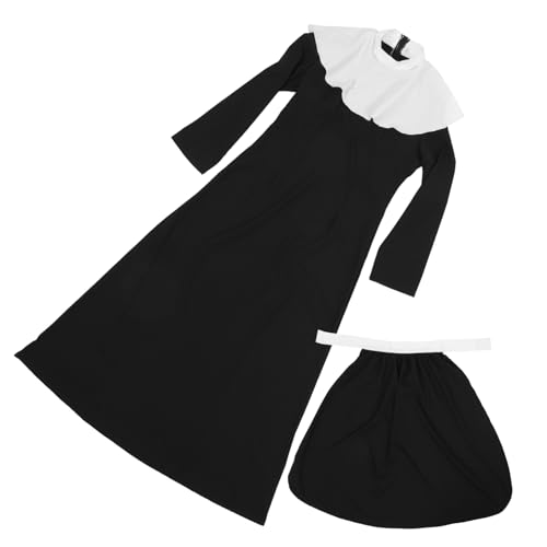 Beaupretty 1 Satz Nonne COS -Kleidung Erwachsene Die vollständig für Halloween -Party -Kostüm Nonnen-Outfit Frau Halloween -Kleidung Halloween-Accessoires Elasthan von Beaupretty