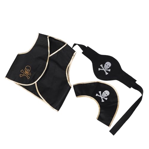 Beaupretty 1 Satz Piratenkostüm für Erwachsene mit Hut Gürtel Verstellbar Einzigartiges Design mit Muster für Karneval Mottopartys für Langanhaltenden Tragekomfort von Beaupretty