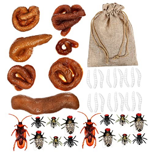 Beaupretty 1 Satz Realistisches Fake Kotz Set mit Fake Kotz Kakerlaken und Fliegen für Aprilscherze Halloween und Streichspielzeug für Zuhause von Beaupretty