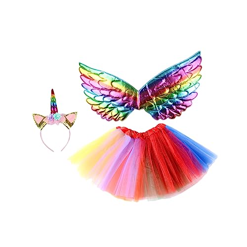 Beaupretty 1 Satz Regenbogen-flügel-set Festival-cosplay-kostüme Kostümset Für Cosplay-kleid Für Mädchen, Das Kleid Durchführt Kurzes Kleid Aus von Beaupretty