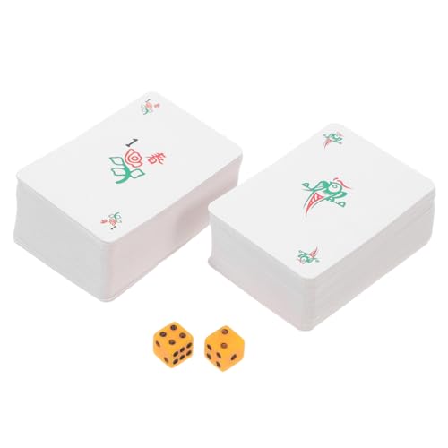 Beaupretty 1 Satz Reise Mahjong Kartenset Mini Mahjong Karten Würfeln Tragbares Spiel für Familie und Freunde Hochwertiger Druck Langlebig und Leicht zu Transportieren für Partys und von Beaupretty
