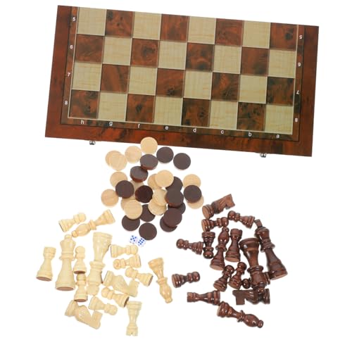 Beaupretty 1 Satz Schachspiel für Multifunktionales Schachbrett mit Dame und Schachfiguren für Familie und Reisen mit Glatter Oberfläche und Langlebiger Verarbeitung von Beaupretty