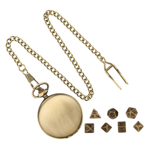 Beaupretty 1 Satz Taschenuhr Beobachten Sie den Fall Metallwürfel mit Etui Spielrequisiten Brettspiel Würfel Stabwürfel Prop Mini-Würfel Zahlenwürfel kleine Würfel Barwürfel von Beaupretty