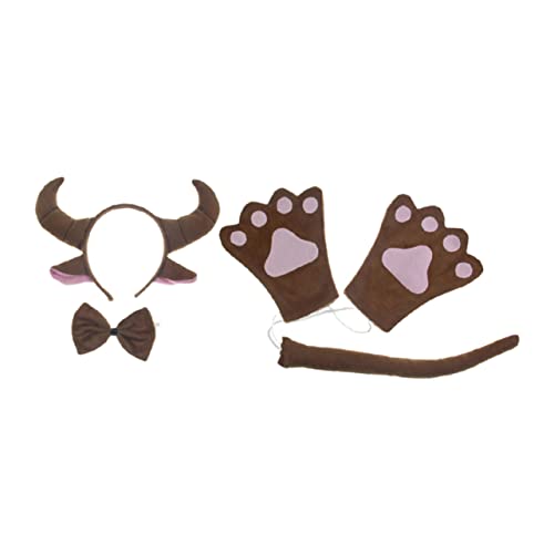 Beaupretty 1 Satz Tier Kostüm Set mit Ox Horn Stirnband für Lustiger Kopfschmuck für Karneval Halloween und Cosplay Partys Kreatives Foto Teiliges Set Braun von Beaupretty