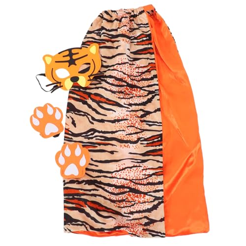 Beaupretty 1 Satz Tiger Kostüm Set für Teiliges Tierkostüm mit Maske Umhang und Handschuhen für Party Cosplay und Aufführungen Leicht und für Stundenlangen Tragekomfort Beaupretty 1 Satz Tiger Kostüm Set für Teiliges Tierkostüm mit Maske Umhang und Handschuhen für Party Cosplay und Aufführungen Leicht und für Stundenlangen Tragekomfort von Beaupretty